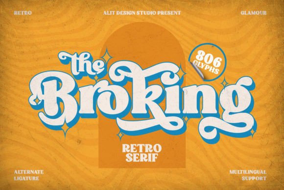 Broking: A Retro Display Font for Editorial Elegance